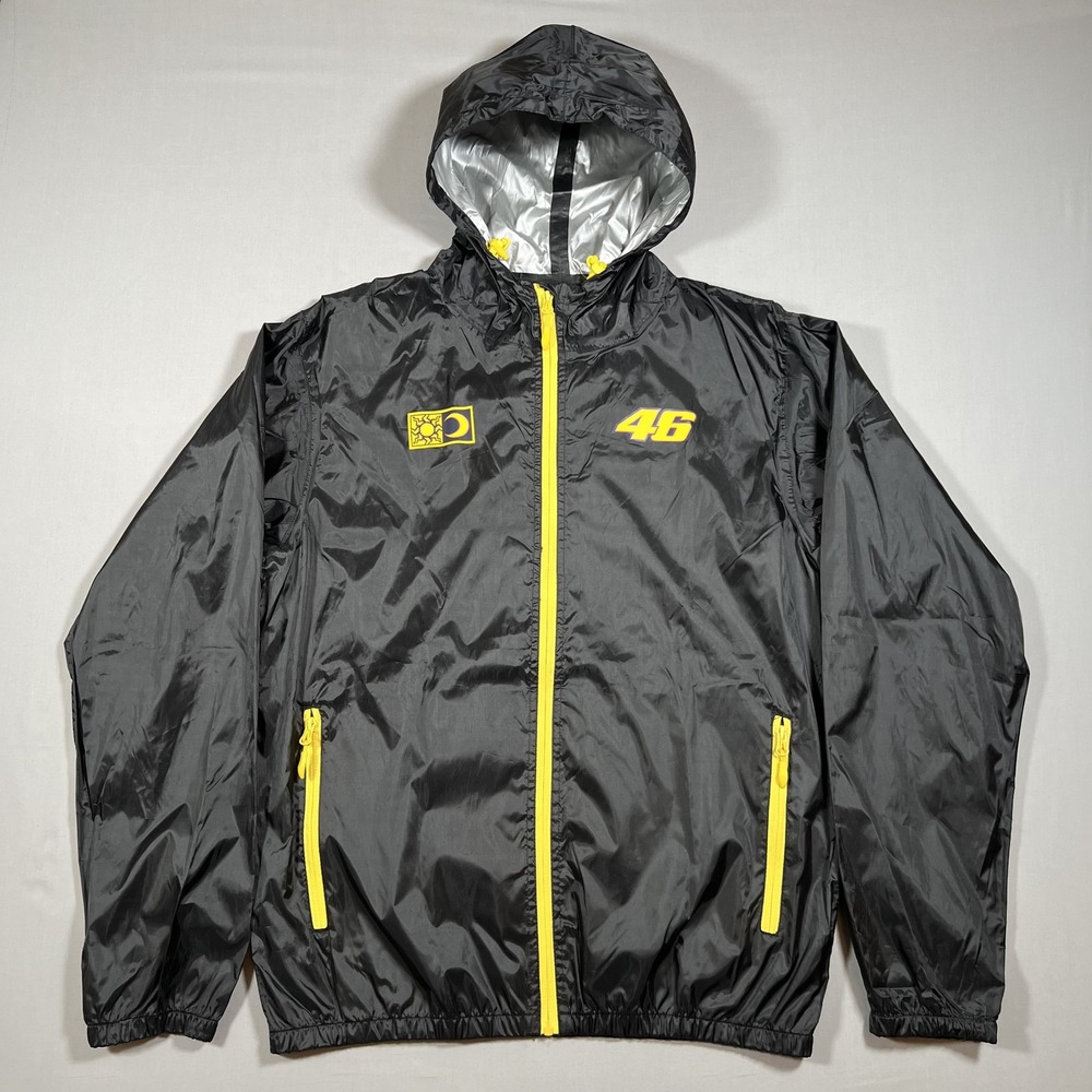 VR46 Valentino Rossi Official Racing Apparel Windbreaker Jacket Black Yellow XXL